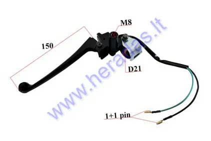 Left side brake handle with stop micro switch for quad bike, motorcycle, scooter, moped L150