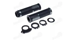 RUBBER-METAL HANDLEBAR GRIPS FOR CROSS-ENDURO MOTORCYCLE LEOSHI 654 TITANIUM 22 mm 2T AND 4T ADAPTERS. Titanium