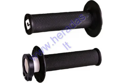 Rankenėlės krosinio-enduro motociklo guminės-metalinės ODI MX No-Waffle Grips V2 LOCK ON 22 mm vairui 2T ir 4T adapteriai .Juoda