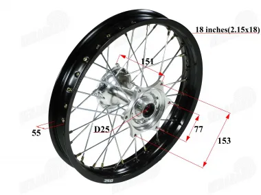 Ratlankis motociklo 18 colių  galinis , tinka motociklui MTL250 MOTOLAND  R18 ratas