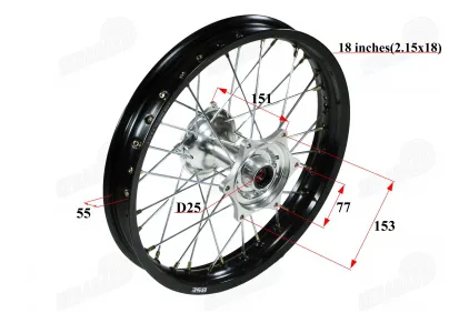 Ratlankis motociklo 18 colių  galinis , tinka motociklui MTL250 MOTOLAND  R18 ratas