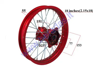 REAR RIM FOR MOTORCYCLE 18 INCHES  FITS MTL250 MOTOLAND  R18