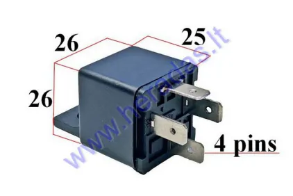 Scooter relay 4 pins without wire 12V 4X21W