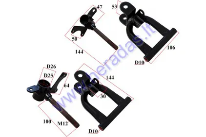 FORK WITH AXLE ATV ELECTRIC QUAD BIKE 500-1000W, GASOLINE 50CC RIGHT AND LEFT SIDE