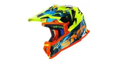 Helmet of a motorcyclist SMK ALLTERRA FULMINE yellow/blue/orange