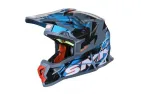 Helmet of a motorcyclist SMK ALLTERRA FULMINE blue/grey