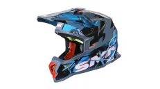 Helmet of a motorcyclist SMK ALLTERRA FULMINE blue/grey