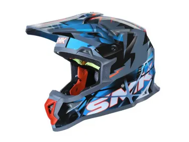 Helmet of a motorcyclist SMK ALLTERRA FULMINE blue/grey