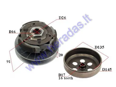 CENTRIFUGAL CLUTCH FOR QUAD BIKE LINHAI, D145 Buyang Feishen