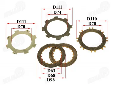 Sankabos diskų komplektas ATV keturračio motociklo 50cc 70cc 110cc 125cc pilnai automatinei sankabai analogas ATV110026