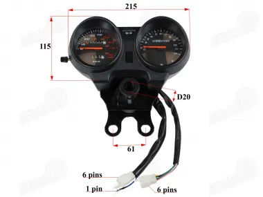 Speedometer tachometer for motorcycle, moped CHAMP DELTA electric