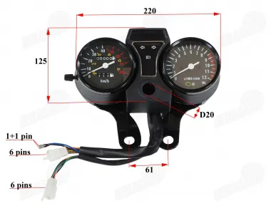 Speedometer tachometer for motorcycle, moped CHAMP MONTANA electric