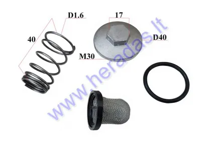 Oil filter spring with wire mesh filter set GY6 4T