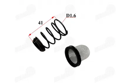 Oil filter spring with wire mesh filter