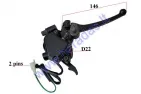 Brake lever with thumb throttle with mount for quad bike