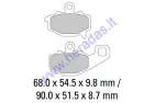 BRAKE PADS FOR MOTORCYCLE E marking KAWASAKI ER-6F, ER-6N, GPZ, Z, ZR, ZX-10R, ZX-6R, ZX-9R, ZZR 550-1100 1993-2008