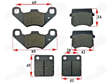 Stabdžių kaladėlių komplektas ATV keturračio motociklo 200cc 250cc (2 komplektai priekinių ir 1 komplektas galinių kaladėlių)