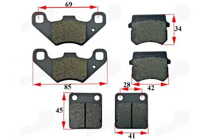 Stabdžių kaladėlių komplektas ATV keturračio motociklo 200cc 250cc (2 komplektai priekinių ir 1 komplektas galinių kaladėlių)