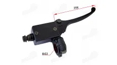 Brake lever right side with hydraulic cylinder for rear disc brakes and brake sensor for motorcycle, scooter
