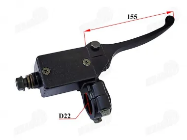 Brake lever right side with hydraulic cylinder for rear disc brakes and brake sensor for motorcycle, scooter