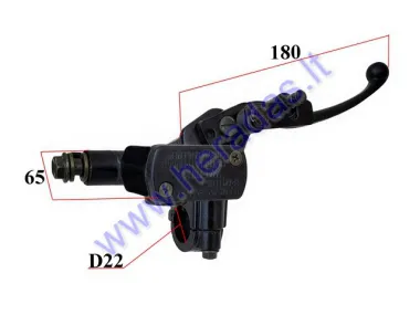 Stabdžių rankenėlė dešinės pusės su hidrocilindru ir stabdžių jutikliu keturračiui 110cc ilga L180