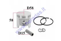 PISTON KIT FOR STIHL MS070 D58 PIN15