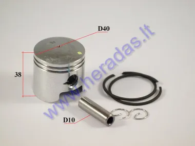 Piston, ring set for ATV quad bike 50cc 2-stroke D40