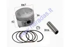 Piston, ring set for ATV quad bike, motorcycle 250cc D67 PIN16 CG250 BASHAN ZONGSHEN