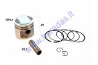 PISTON, RING SET FOR ATV QUAD BIKE D56,4mm PIN15 H49mm Romet, Junak, Barton 125cc