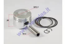 Piston, ring set for motorcycle 125-140cc  LIFAN engine