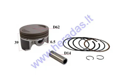 Piston, ring set for motorcycle 190cc ZS190 D62 PIN14