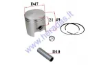 PISTON, RING SET FOR SCOOTER, motorcycle 2T 80cc D47 Yamaha, Aprilia, Barton, Junak, KTM, Longjia,  Longjia, Malaguti, MBK, Romet, Zipp