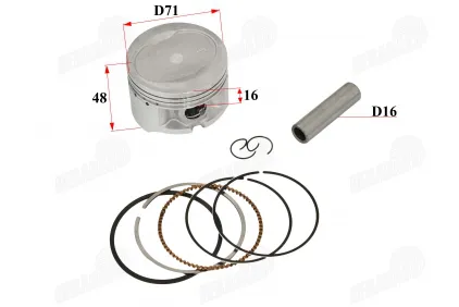 PISTON, RING SET FOR ATV quad bike, motorcycle 250cc 71mm  PIN16mm Loncin RT250ST