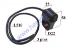 UNIVERSAL LIGHT SWITCH FOR MOTORCYCLE WITH HOLDER ON THE HANDLEBAR 3 POSITIONS 3PIN SWITCH