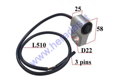 UNIVERSAL LIGHT SWITCH FOR MOTORCYCLE WITH HOLDER ON THE HANDLEBAR 3 POSITIONS 3PIN SWITCH