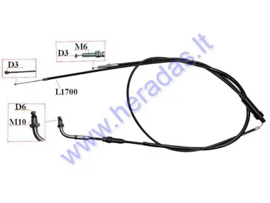 THROTTLE CABLE FOR SCOOTER 2T L170cm