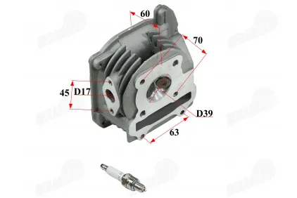 Cylinder head assembly for scooter 50cc 4T GY6 39mm