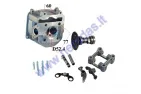 CYLINDER HEAD FULL ASSEMBLY FOR SCOOTER GY6 125cc D52.4 SET, WITH VALVE PUSH ROD (LIFTER), CAMSHAFT