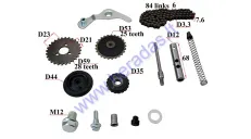 ENGINE CHAIN TENSIONER KIT POCKET BIKE WITH CHAIN Fits 139FMB engine