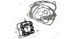 Variklio tarpinių komplektas ATV200cc D64 94x82mm įstrižai 125mm vandeniu aušinamam Kinroad Bashan Shineray Romet Loncin