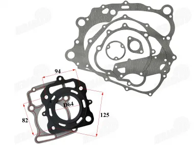 Variklio tarpinių komplektas ATV200cc D64 94x82mm įstrižai 125mm vandeniu aušinamam Kinroad Bashan Shineray Romet Loncin