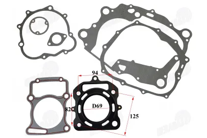 ENGINE GASKET SET FOR WATER - COOLED ENGINE ATV250cc D69 94x82mm 125mm Kinroad Bashan Shineray Romet Loncin