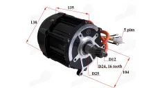 Engine of electric tricycle PRAKTIK2 72V 1000W