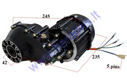 Electric trike scooter engine with transmission gearbox PRACTIC2 72V1000W