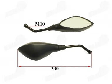 Mirrors for scooter, motorcycle 2 pcs. set M10, right-hand thread