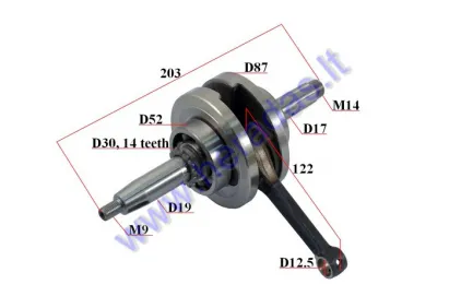 Crankshaft for 50-80cc moped 139FMB