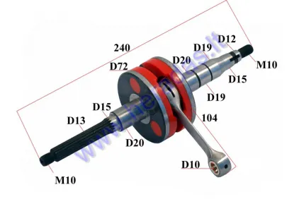 CRANKSHAFT FOR SCOOTER Yamaha Jog 50cc Minarelli 3KJ, TUNING PIN10