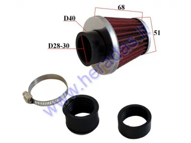 Wire mesh sports air filter for motorcycle, quad bike D28-30