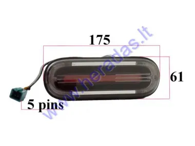 Tail light  for electric scooter  12V  fits AIRO since 2021.10 5 contacts with turns