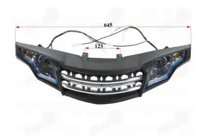 Headlight plastic trim grille front of quad bike TIGER PRO with headlights